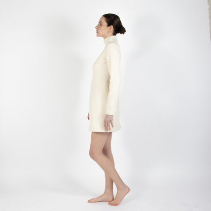 Ecru White Selene Wool Dress