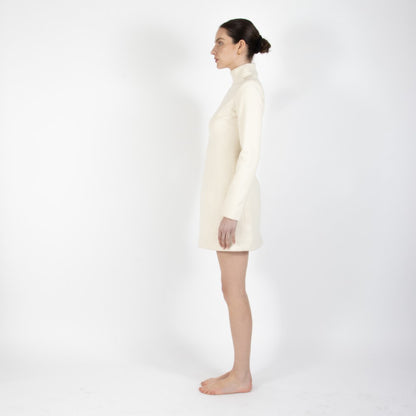 Ecru White Selene Wool Dress