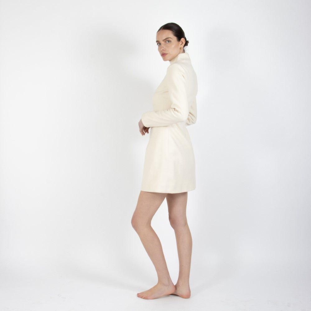 Ecru White Selene Wool Dress