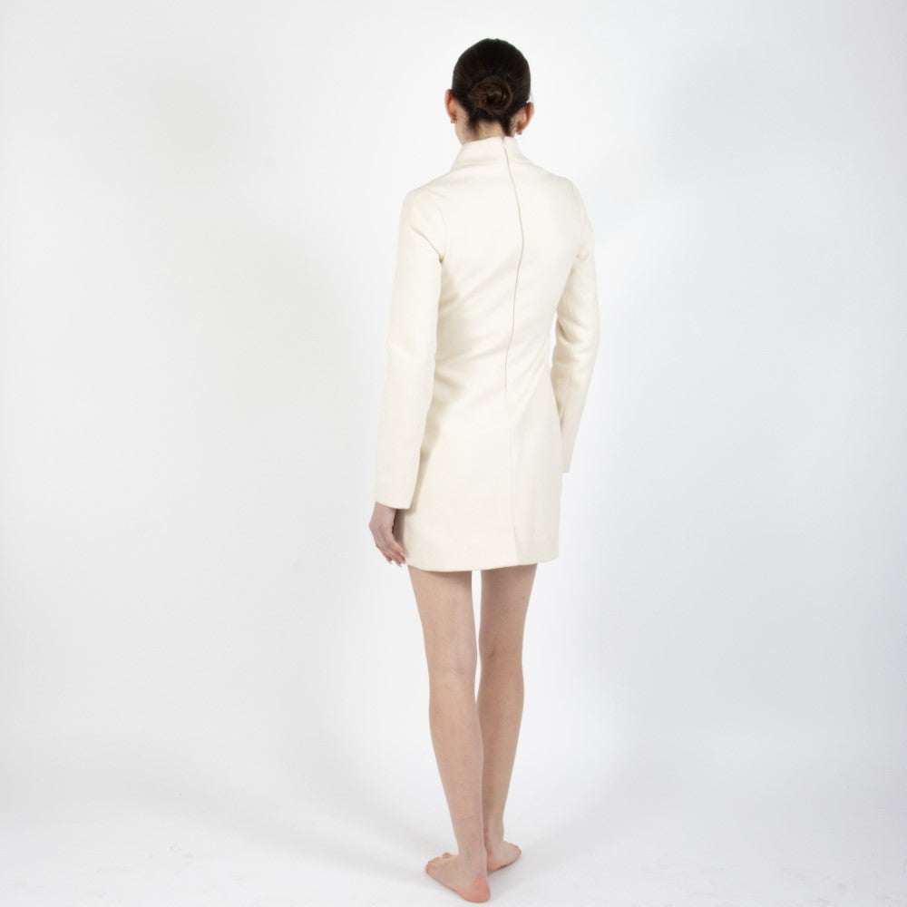 Ecru White Selene Wool Dress