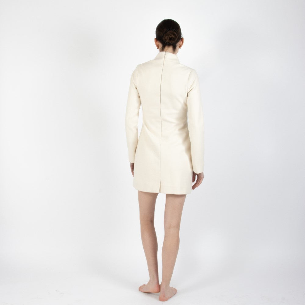 Ecru White Selene Wool Dress