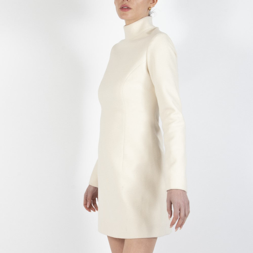Ecru White Selene Wool Dress