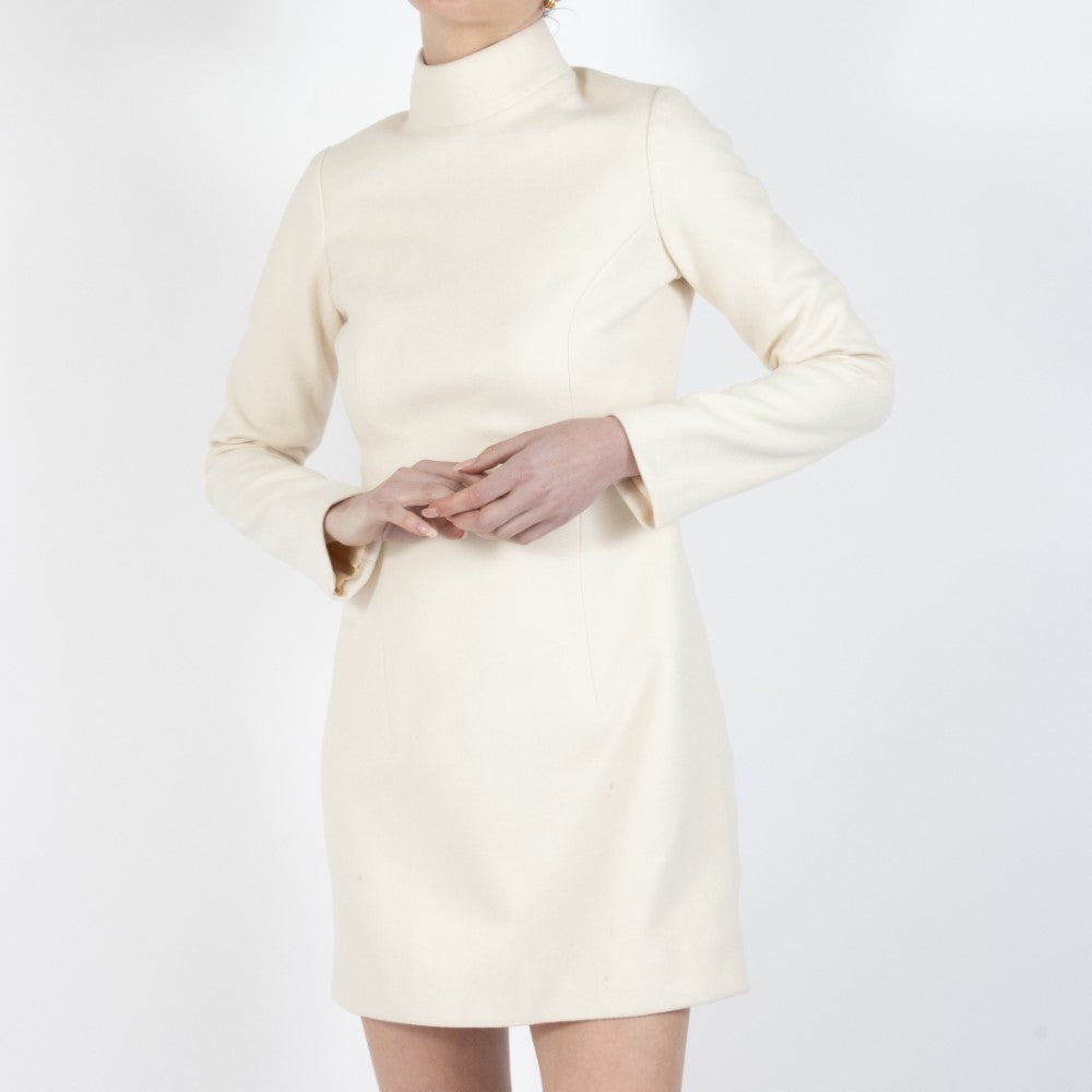 Ecru White Selene Wool Dress