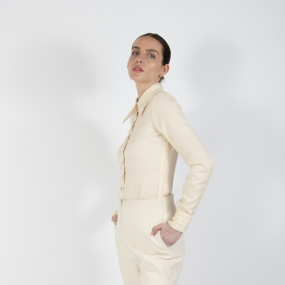 Ecru White Lumiere Pashmina Shirt