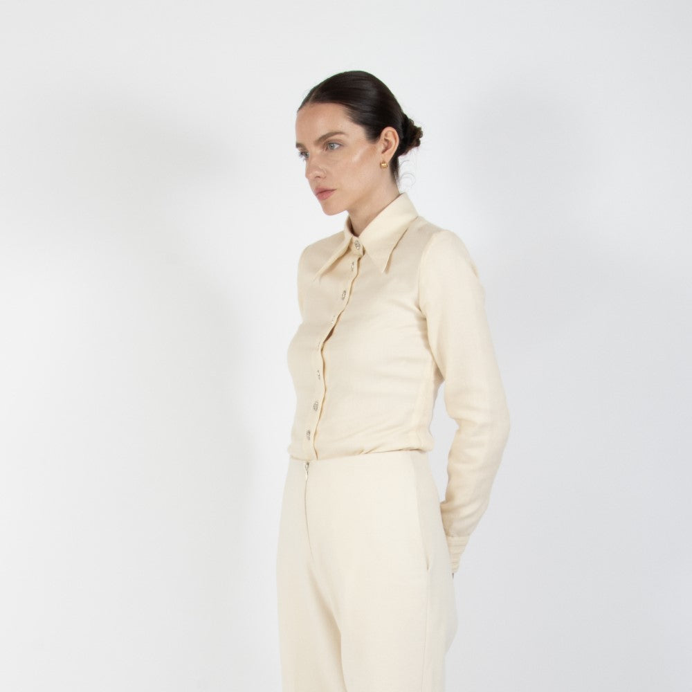 Ecru White Lumiere Pashmina Shirt