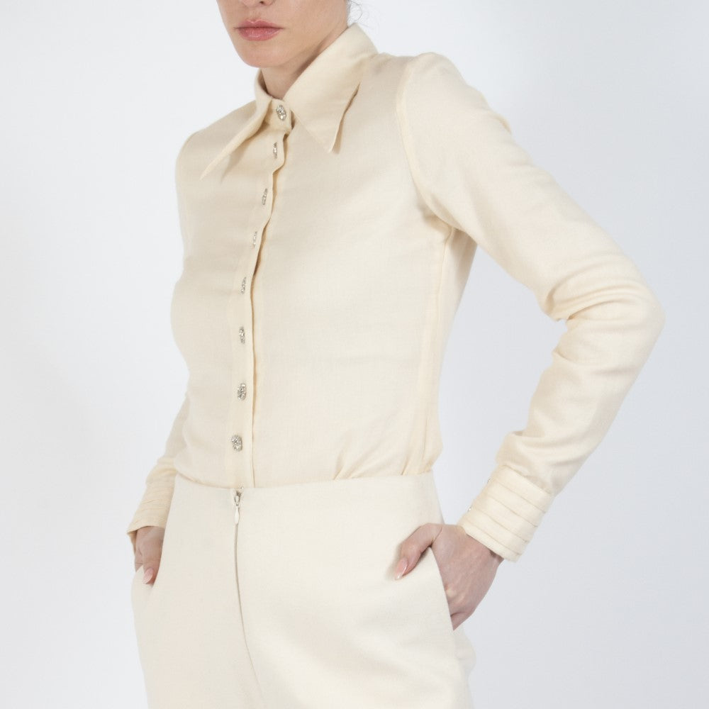 Ecru White Lumiere Pashmina Shirt