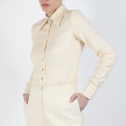 Ecru White Lumiere Pashmina Shirt