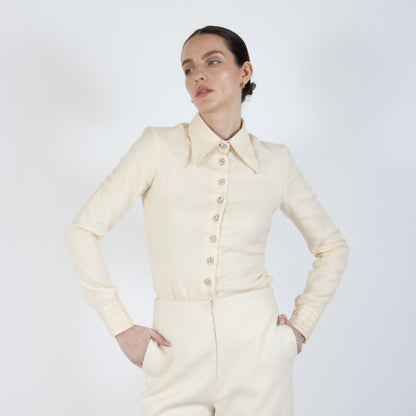 Ecru White Lumiere Pashmina Shirt